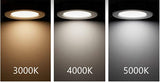 3CCT Encastré DEL à panneau mince Changeable (3000K / 4000K / 5000K)